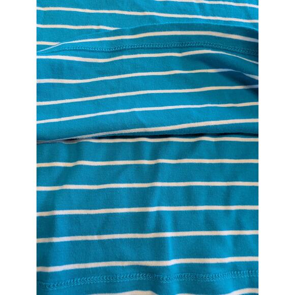 Chico's Women's TShirt Size 2 Large Blue Striped Vneck Thick Knit Tee Top EUC - Picture 4 of 9